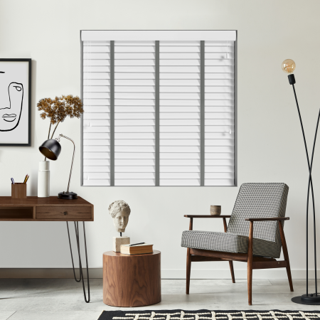 Alina Wood Grain Faux Wood with Gallant Tape Wood Venetian Blinds