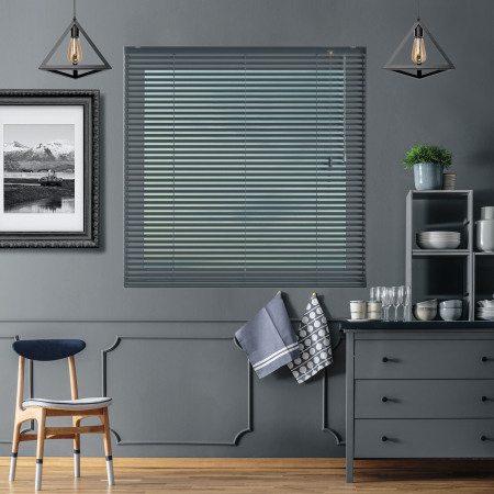 Anthracite Venetian Blinds Open
