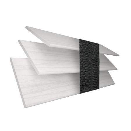 Arctic Oak Wood Grain Faux Wood with Jet Tape Wood Venetian Blinds 3 Slats