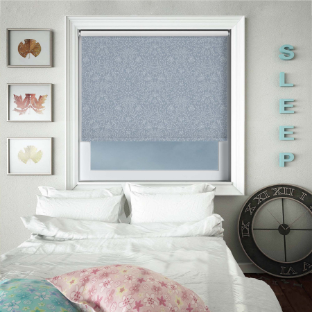 Baroque Blue Cordless Roller Blinds