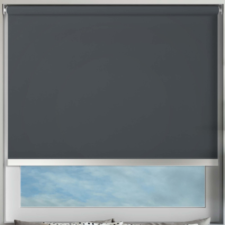 Bedtime Anthracite Chrome Bottom Bar Cordless Roller Blinds Frame