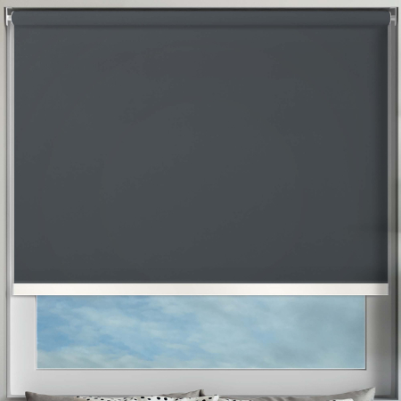 Bedtime Anthracite White Bottom Bar Cordless Roller Blinds Frame