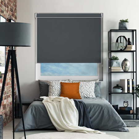 Bedtime Anthracite Pelmet Roller Blinds