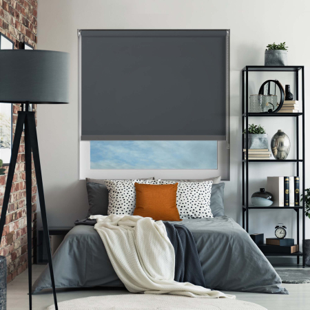 Bedtime Anthracite Anthracite Bottom Bar Roller Blinds