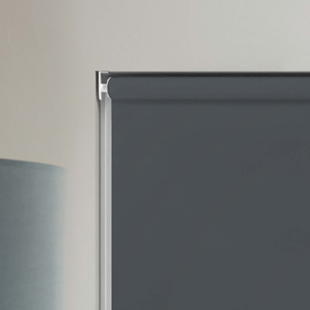 Bedtime Anthracite Chrome Bottom Bar Roller Blinds Product Detail