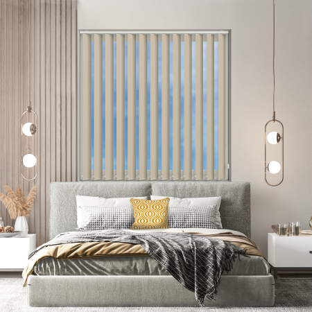 Bedtime Beige Replacement Vertical Blind Slats Open