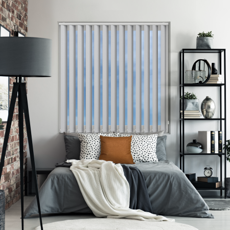 Bedtime Cloud Grey Replacement Vertical Blind Slats Open