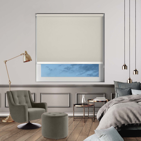 Bedtime Cream White Bottom Bar Roller Blinds
