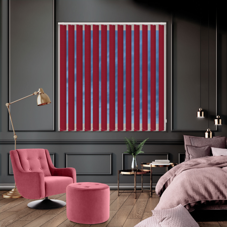 Bedtime Crimson Red Replacement Vertical Blind Slats Open