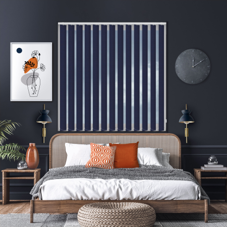 Bedtime Dark Teal Replacement Vertical Blind Slats Open