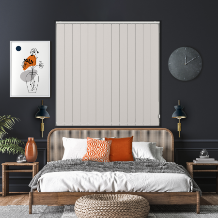 Bedtime Grey White Vertical Blinds