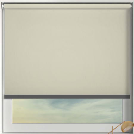 Bedtime Hessian Anthracite Bottom Bar Cordless Roller Blinds Frame