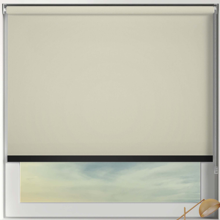 Bedtime Hessian Black Bottom Bar Roller Blinds Frame