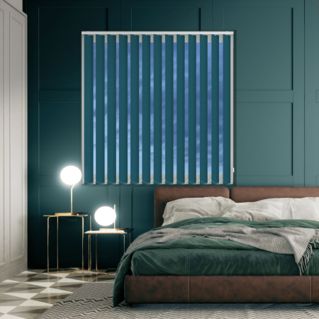 Bedtime Ocean Blue Replacement Vertical Blind Slats Open