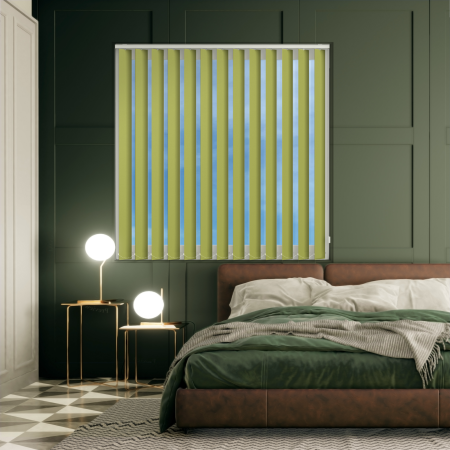 Bedtime Vine Green Vertical Blinds Open