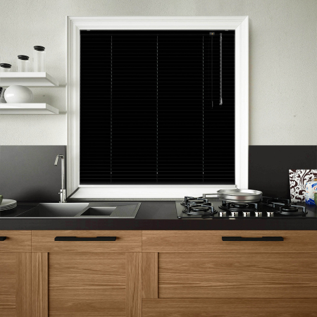 Black Venetian Blinds
