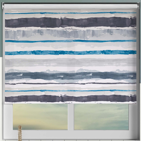 Brushstroke Indigo Cordless Roller Blinds Frame