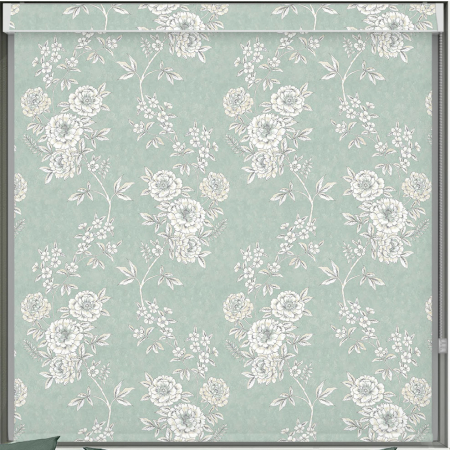 Camelia Teal Blackout No Drill Roller Blind Cropped Image