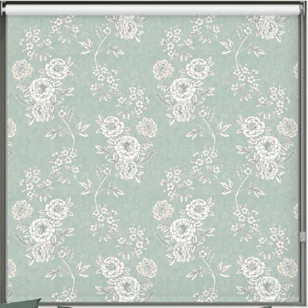 Camelia Teal Blackout Roller Blind Cropped Image