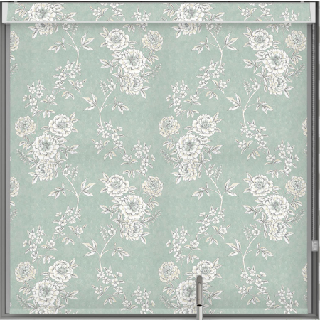 Camelia Teal Pelmet Roller Blind Cropped Image