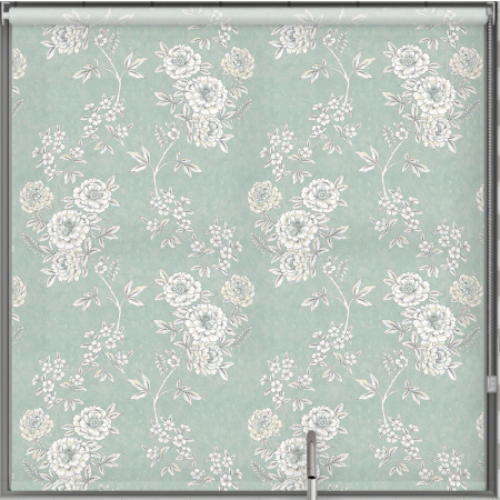 Camelia Teal Roller Blind Cropped Image