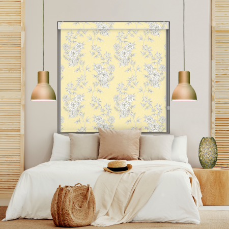 Camelia Yellow Blackout Pelmet Roller Blind