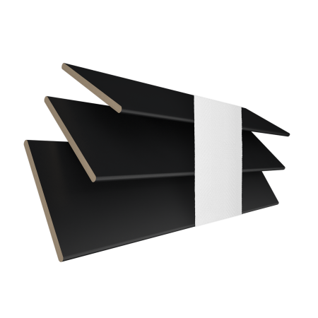 Carbon with Cotton Tape Wood Venetian Blinds 3 Slats