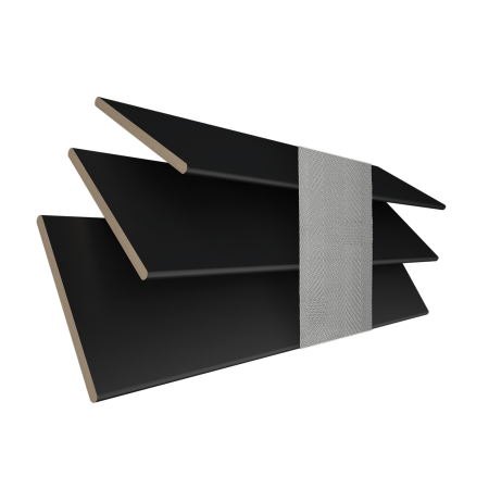 Carbon with Lunar Tape Wood Venetian Blinds 3 Slats