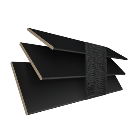 Carbon with Smoke Tape Wood Venetian Blinds 3 Slats