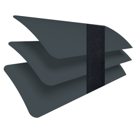 Charcoal Dust with Black Tape Venetian Blinds Slats