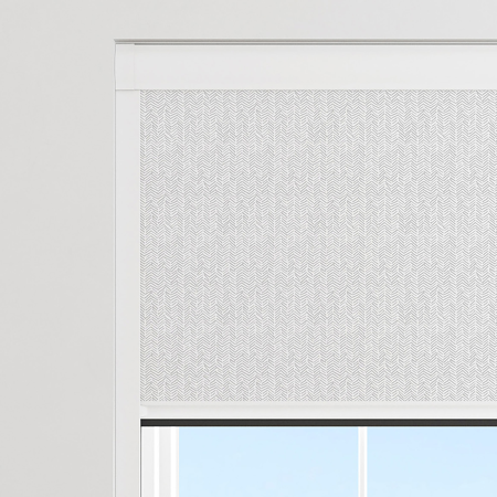 Chevron White Electric BlocOut Cassette Blinds Specs