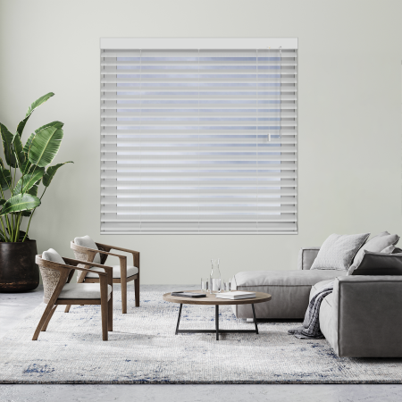 Chrome Shine Venetian Blinds Open