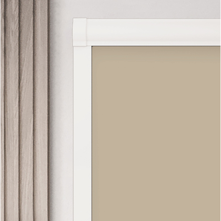 Coffee Electric BlocOut Cassette Blinds Inside Fit Close Up