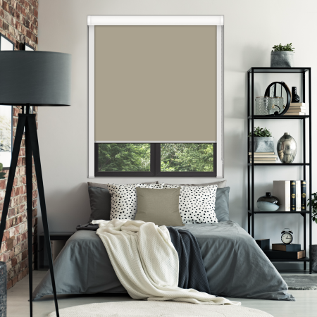 Coffee Electric BlocOut Cassette Blinds Inside Fit