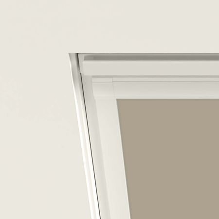 Coffee (BLACKOUT) Velux Roof Window Blinds Detail White Frame