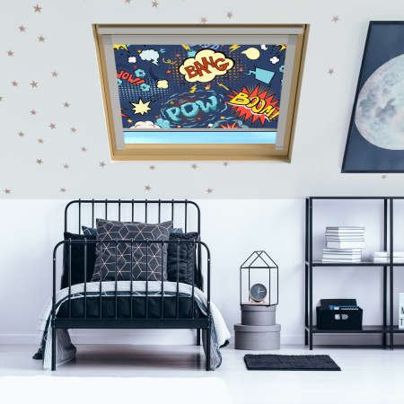 Comic Book (BLACKOUT) Velux Roof Window Blinds