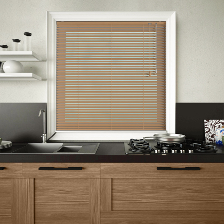 Cottage Pine Effect Venetian Blinds Open