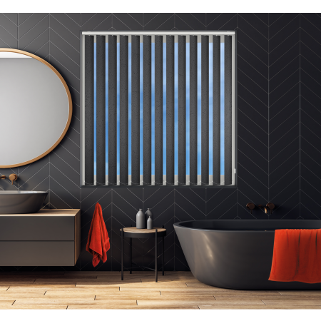 Crackles Black Vertical Blinds Open