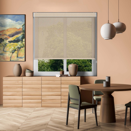 Cream Sun Screen No Drill Blinds