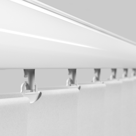 Cruz Rigid PVC Gloss White Headrail Closeup