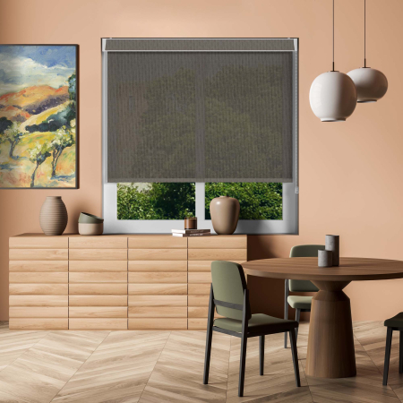 Dark Grey Sun Screen No Drill Blinds