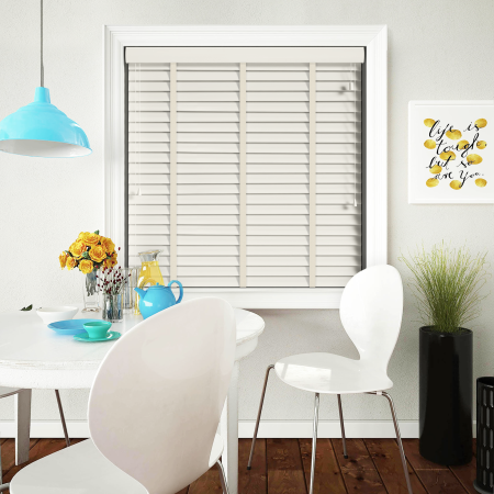 Divine with Linen Tape Wood Venetian Blinds