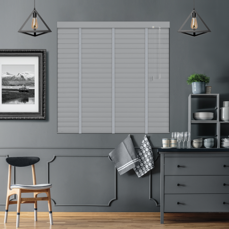 Dove Mist with Hype Tape Venetian Blinds