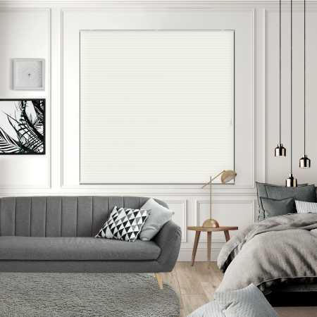 Free Hanging Dovestone Blackout Cream Pleated Honeycomb Blind Bottom Up Open