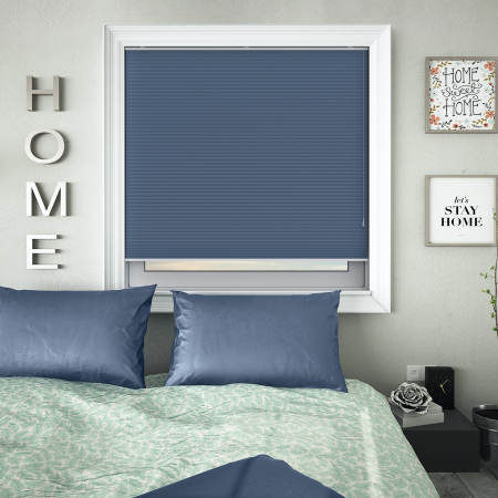 Free Hanging Dovestone Blackout Neptune Pleated Honeycomb Blind Bottom Up Closed