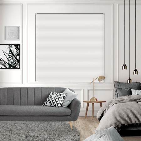 Tensioned Dovestone Blackout Taupe Pleated Honeycomb Blind Bottom Up Open