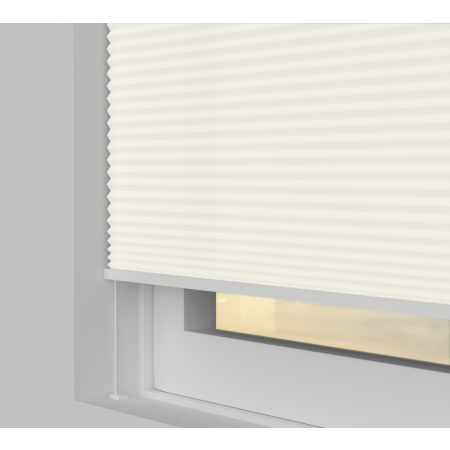 Tensioned Dovestone Cream Pleated Honeycomb Blind Bottom Up Top Down Closed