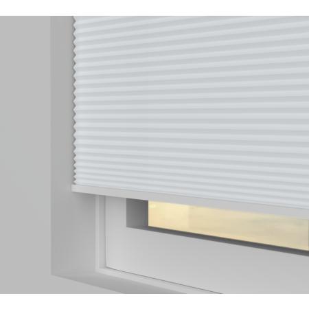 Free Hanging Dovestone Dove Grey Pleated Honeycomb Blind Side View
