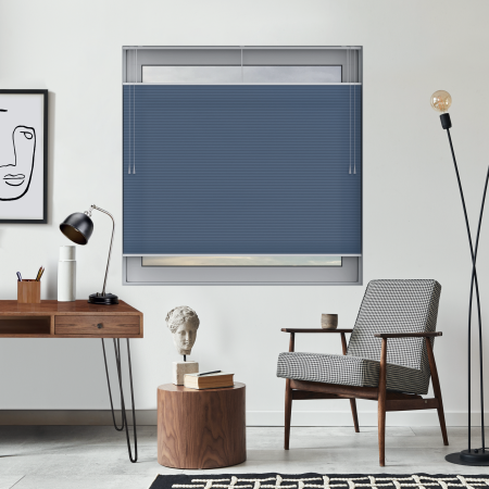 Free Hanging Dovestone Neptune Pleated Honeycomb Blind Bottom Up Top Down Closed