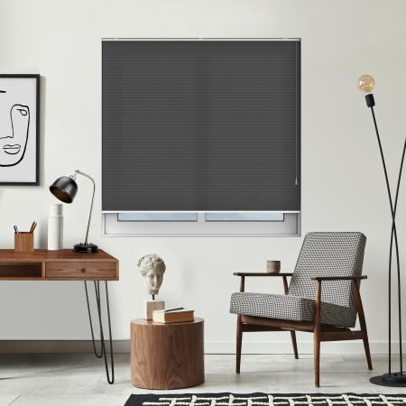 Free Hanging Dovestone Onyx Pleated Honeycomb Blind Bottom Up Closed